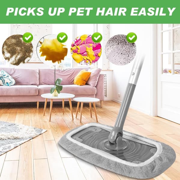 Återanvändbara moppdynor i mikrofiber, torra svepdukar kompatibla med de flesta platta moppar, våtmoppningsdukar, refill för moppning