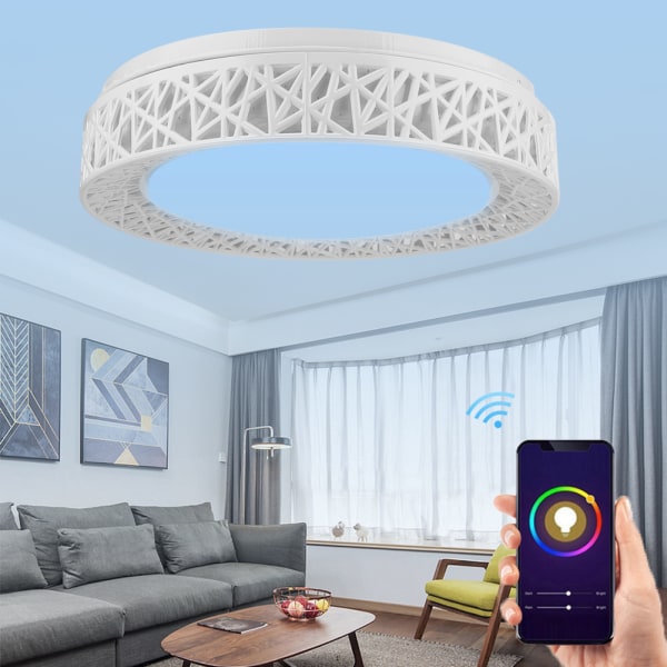 RGB&WW 48W LED Smart Multicolor Taklampa Wifi Vioce