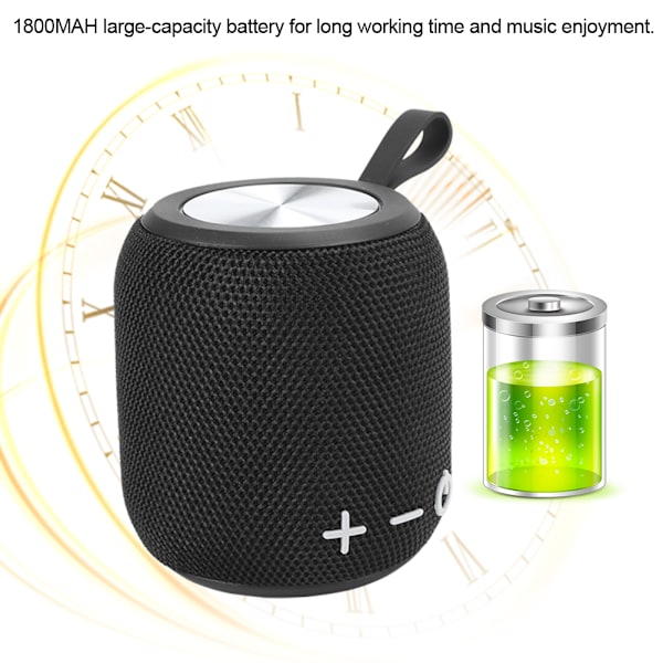 Mini Trådlös Bluetooth Högtalare Vattentät Portabel Ljudhögtalare Bluetooth 5.0 Svart