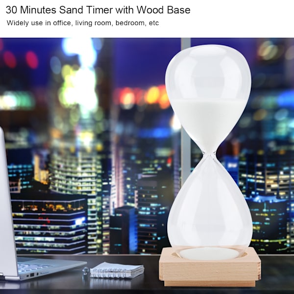 Färgglad sandtimer med träbas 30 minuter klocka timglas
