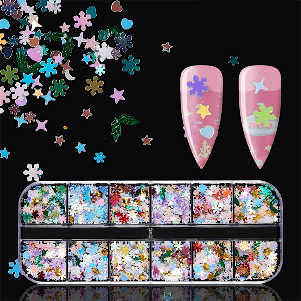 Colored Sequins Nails Art, Glitters Thin Paillette Flakes