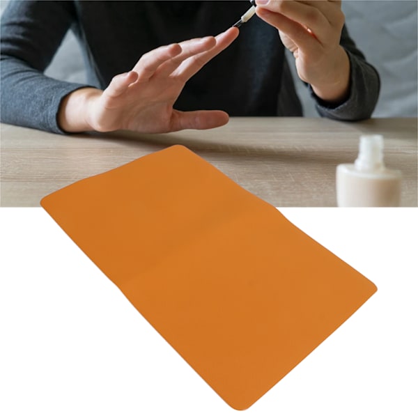 Mikrofiberläder Orange Matta För Nagelsalong Eller Hemmabruk, Halkfri Vattentät Skyddar Bänkskivor Från Fläckar Och Spill, Lätt Att Rengöra Hållbar