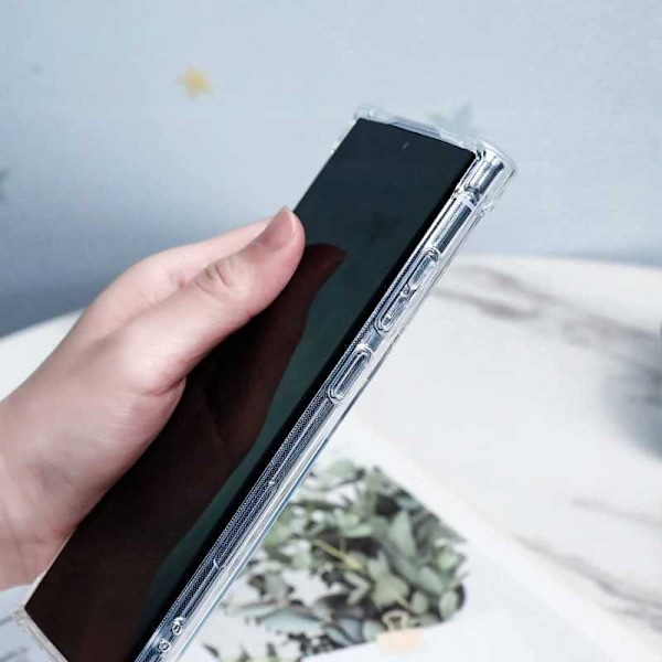 Stöttåligt Skal med Kortfack Förstärkta Hörn Samsung S22 Ultra Transparent