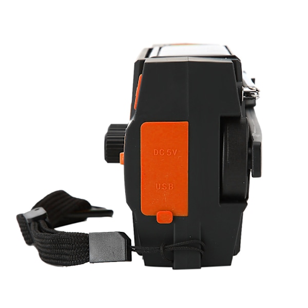 MD‑090P Solardriven Handvevsficklampa Radio Alarm USB-laddning FM/AM/NOAA Vågband OrangeEU Version