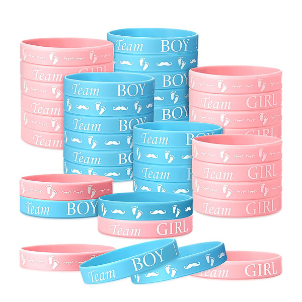 100 st armband för avslöjande av kön, Team Boy silikon