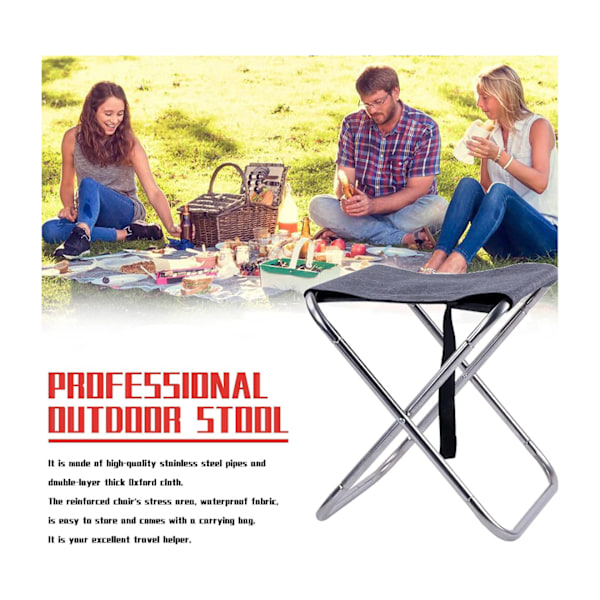 Mini Hopfällbar Campingpall, Små Portabla Stolar för Utomhusvandring Grill Vila, Lätt Fiskepall för Vuxna