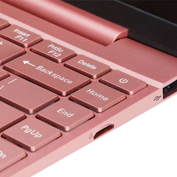 14in Ultratunn Laptop 8G RAM 128GB SSD Quad Core IPS HD-Skärm 1920x1080 WIFI Bakgrundsbelyst Tangentbord Rosa Laptops 100‑240V EU-Kontakt
