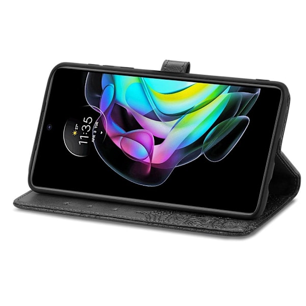 Mandala läder Motorola Edge 20 fodral - Svart Svart
