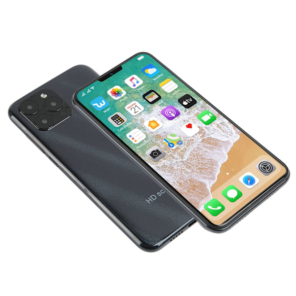 Olåst Smartphone för Android 11 6in 4GB RAM 32GB ROM MTK6580 Mobiltelefon Främre 8MP Bakre 16MP 1960x1080 100‑240V Svart EU-kontakt