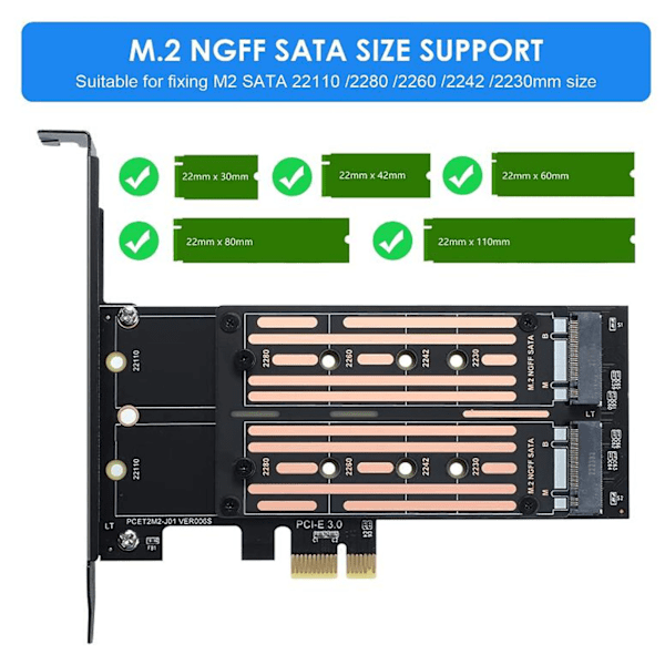 Pcie Adapterkort För Dubbla M.2 Nvme, Förbättrade Datorlösningar Med Höghastighetsdataöverföring Och Avancerad Värmehantering, M Key B Key Gränssnitt