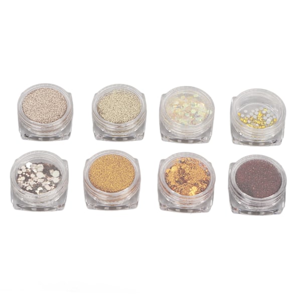 8 st Nagelkonst Paljetter Ultratunna Glänsande DIY Färgglada Nagelkonst Glitter för Hem och Nagelsalong