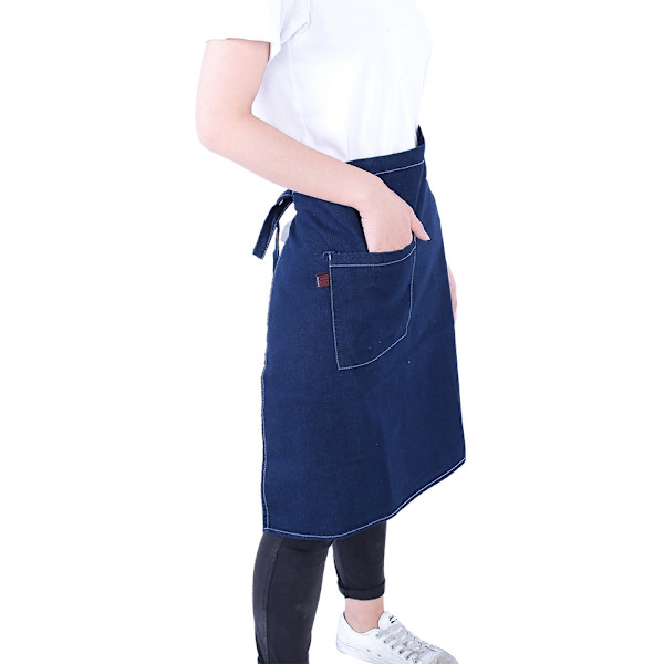 Halvstor kort denim midje förkläde kök restaurang kaffe