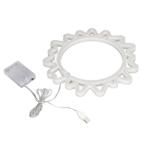 Sol Neonljusskylt USB Uppladdningsbart Batteridrivet LED Neon