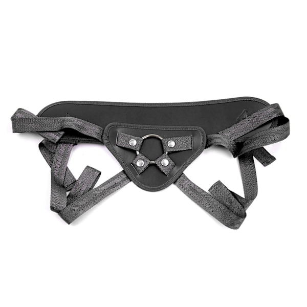 Lesbisk Strap On Sele Vuxen Par PU Läder Mjuk Ergonomisk Justerbar Sele för Dildo Svart