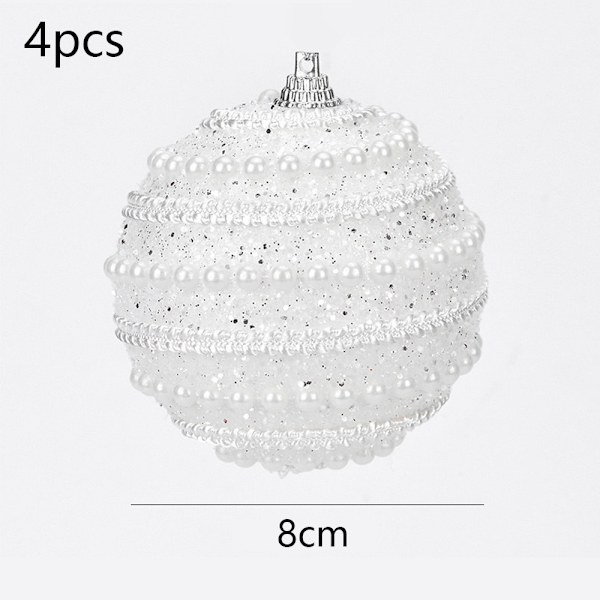4-Pcs Set Glitter Christmas Tree Decor, 8mm Sequin Balls for