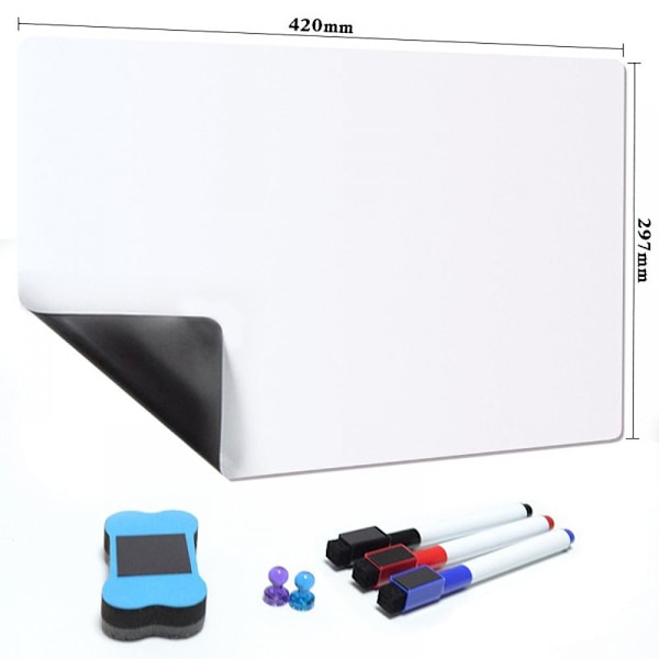 Raderbar Magnetisk Whiteboard | Portabel A3 för Undervisning och Informationsleverans Whiteboard, missa inte den!
