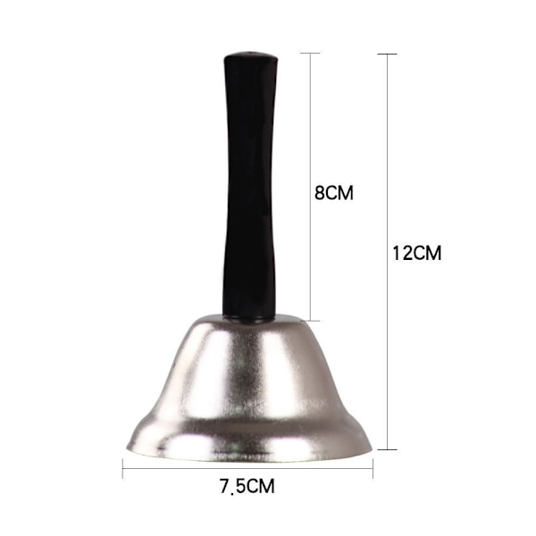 Ringing Hand Bell - Loud Metal Handheld Ring Bell for Calling