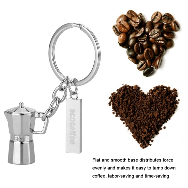 Zinklegering Kaffepressning Tamper Nyckelring Dekoration Mini