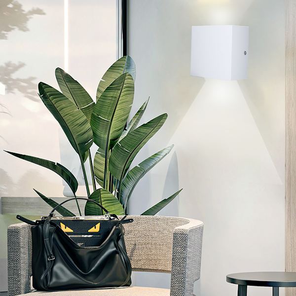6W LED kvadratisk aluminium vägglampa för sovrum sänggavel korridor inomhus dekorationsljus