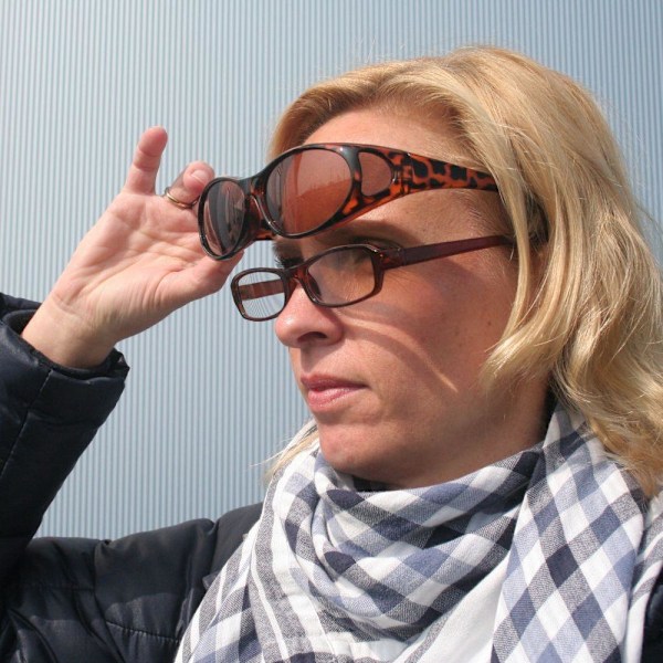 Polariserade Solglasögon med UV-skydd - Passar över glasögonen Brun one size