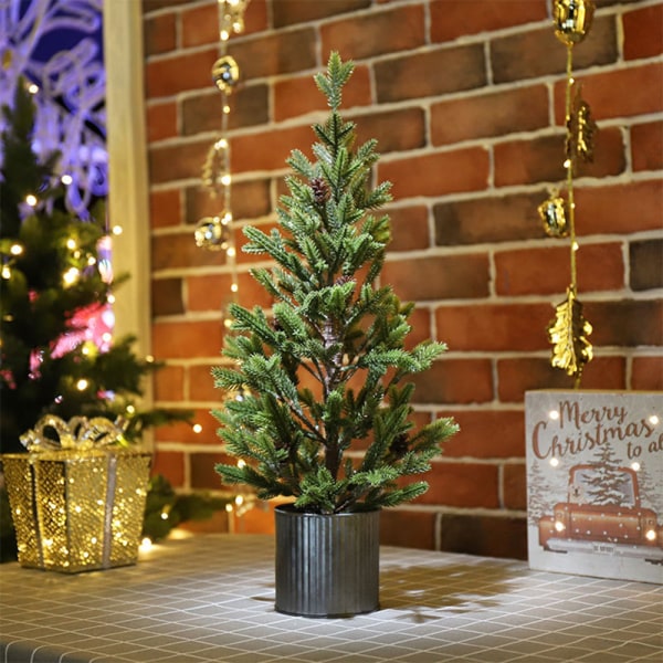 Flocking artificial Christmas tree, desktop cedar Christmas