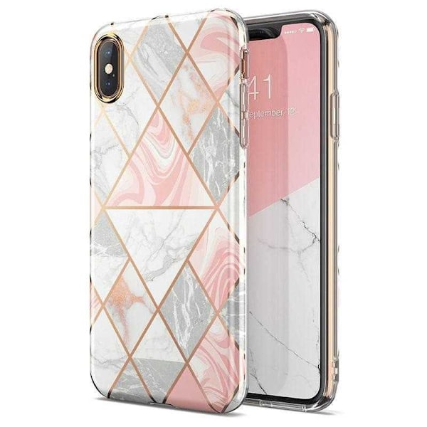 iPhone XS Max Stilrent Marmorskal Premium Rosa