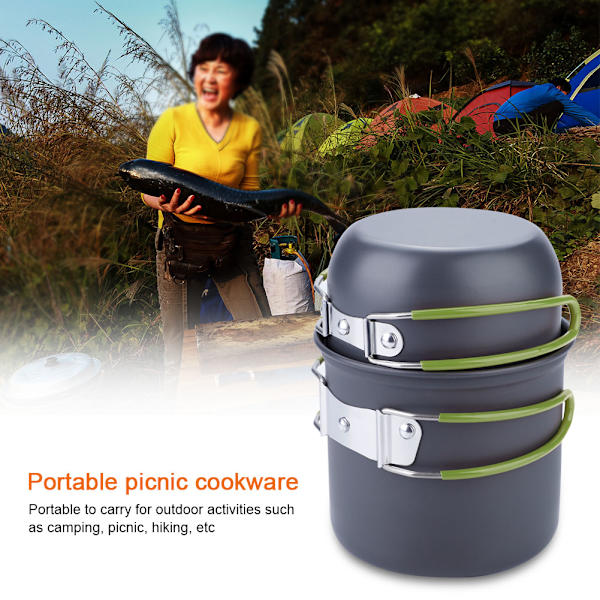 2-pack bärbar utomhus camping picknick köksredskap