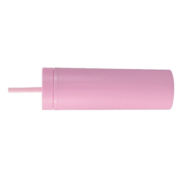 16oz Frosting Matte Plastmuggar med lock och sugrör