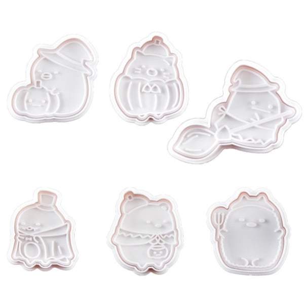 6 st/set 3D DIY stämpel kexform Cartoon plast bakform