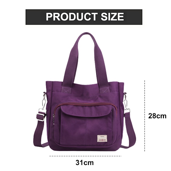 Dam Canvas Tote Väska Axelväska Crossbody Väska Liten Handväska