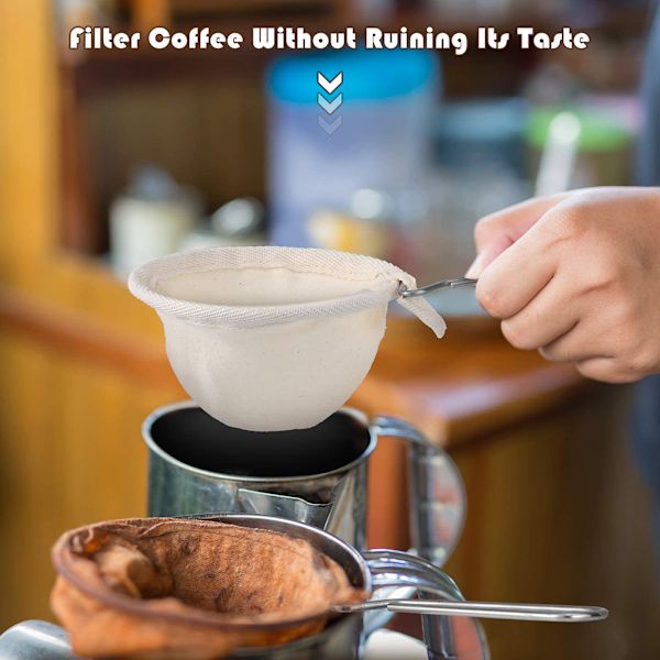 4 st Flanell Kaffe Filter Sil Duken Återanvändbar Flanell