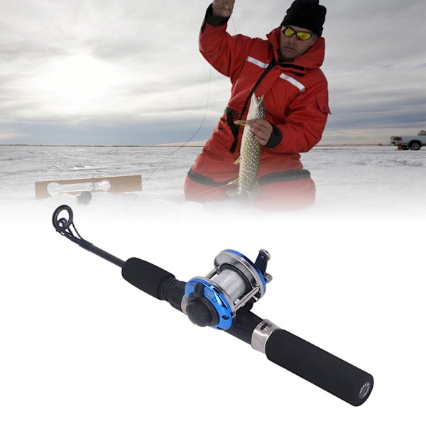 Kompakt Isfiske Kraftpaket, Portabelt Lättviktigt Kolfiberspö Med Högkvalitativa Rullar För Issjöar Och Floder, 67Cm