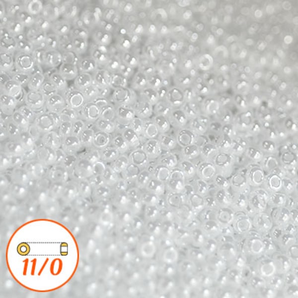 Miyuki seed beads 11/0, white pearl, 10g vit