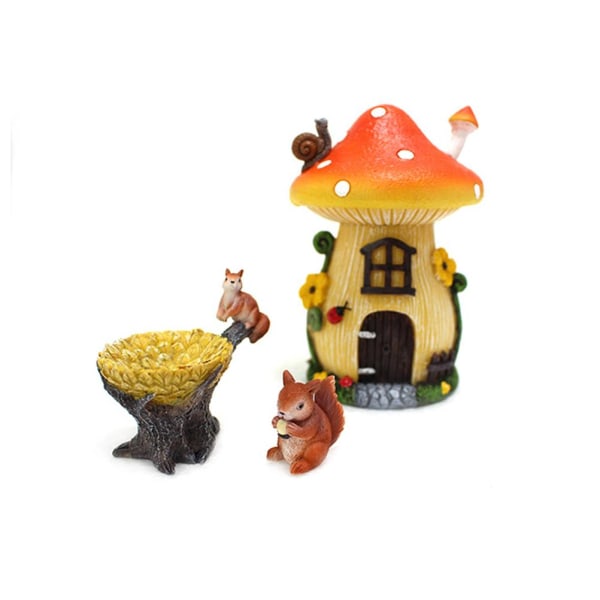 6 st Miniatyr Fe Trädgård Landskap Prydnader Harts Gjutna Svampar