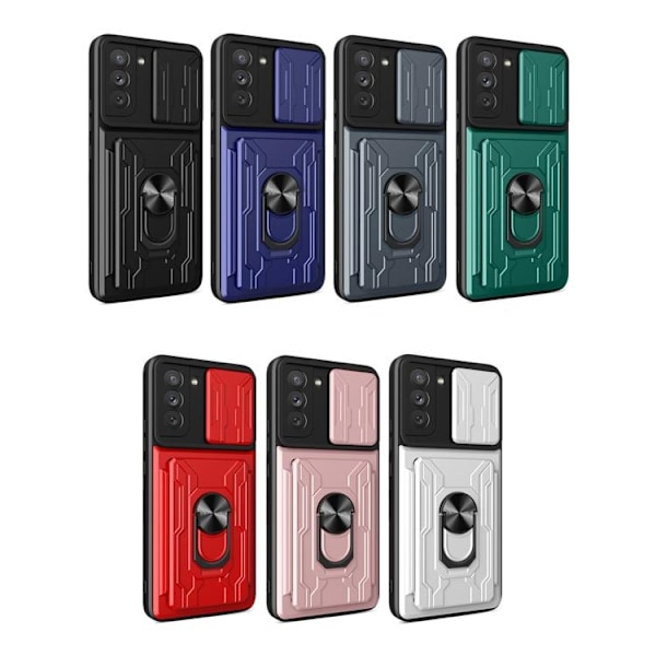 Samsung Galaxy S21 FE Skal Camshield Hybrid Ring Röd