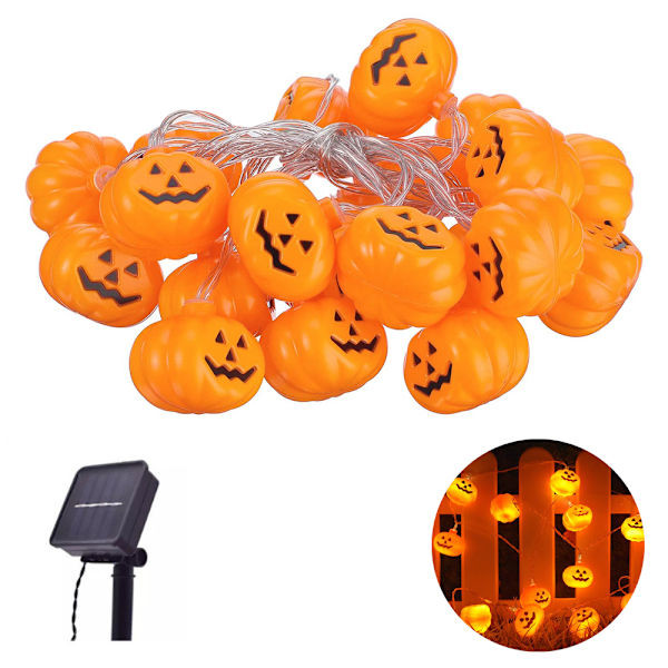 Halloween Decor Pumpkin String Lights, Solar String Light,6m 30