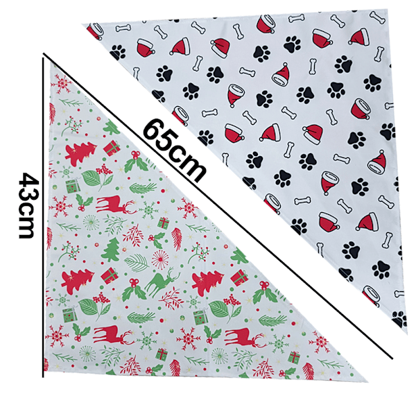 Holiday Dog Bandanas 2 Pack,  Bandana for Small Medium Large