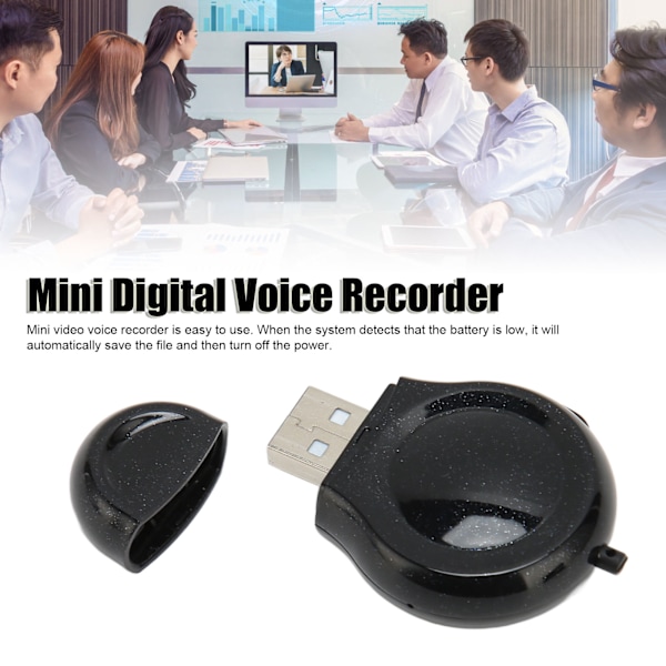 Mini Digital Röstinspelare AI Intelligent HD Brusreducering USB-disk Röstaktiverad Inspelare för Klassarbete Möte 8G
