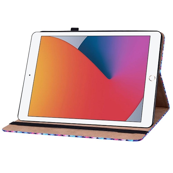 iPad 10.2 2019/2020/2021 Fodral Vävd Textur Blå/Rosa