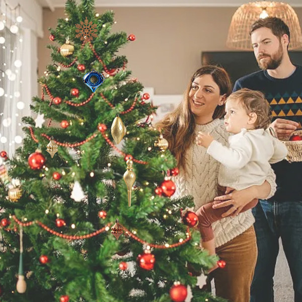 Jul mer än 70 jul födelsedag galvanisering målade hängande dekorationer julgranshängen Gold blue