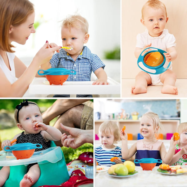 Gyro Bowl Anti Spill Bowl Smooth 360 Degrees Dining Entertaining, Bowl Sets,Toddler Bowls, Non Spill Feeding Toddler, 360 Rotation Gyroscopic Bowl