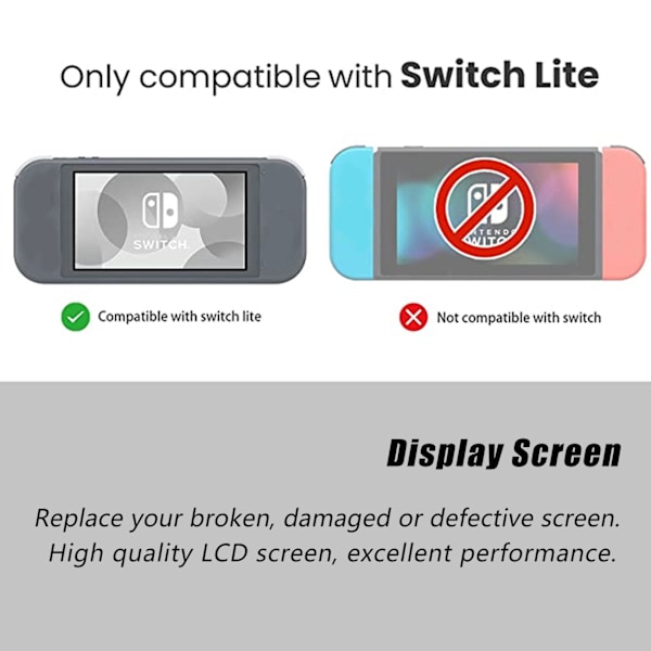Ersättningsglas LCD-skärm Reparationsdelar Passar för Switch Lite Spelkonsol