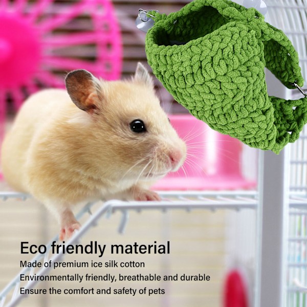 Liten Djurbur Hängmatta Multifunktionell Rolig Färgglad Vävd Andningsbar Sockerglidare Hängmatta för Hamster Sockerglidare Ödla Grön