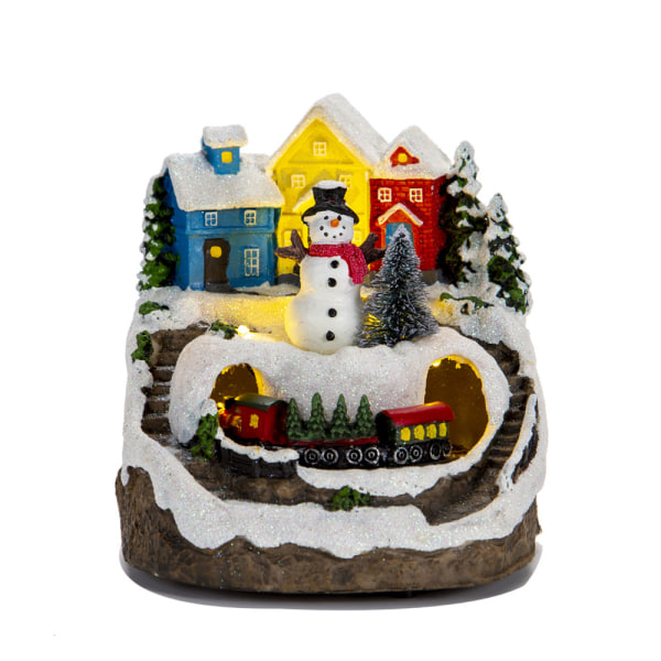 Creative Ornament Electric Music Glowing House Snow House