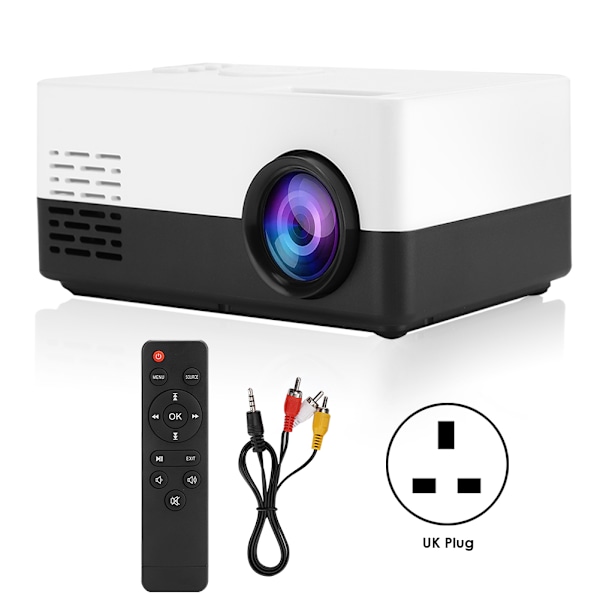 Mini Hem LED HD 1080P Portabel Multimedia Projektor med Fjärrkontroll 100-240VUK