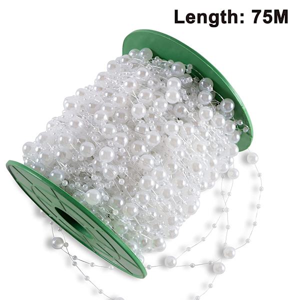 75m Pearl String Beads, Fishing Line Aritificial Pears Plastic