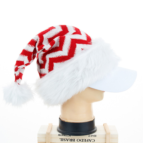 2pcs Santa Hats Red Fluffy Christmas Santa Hat for Adults Men