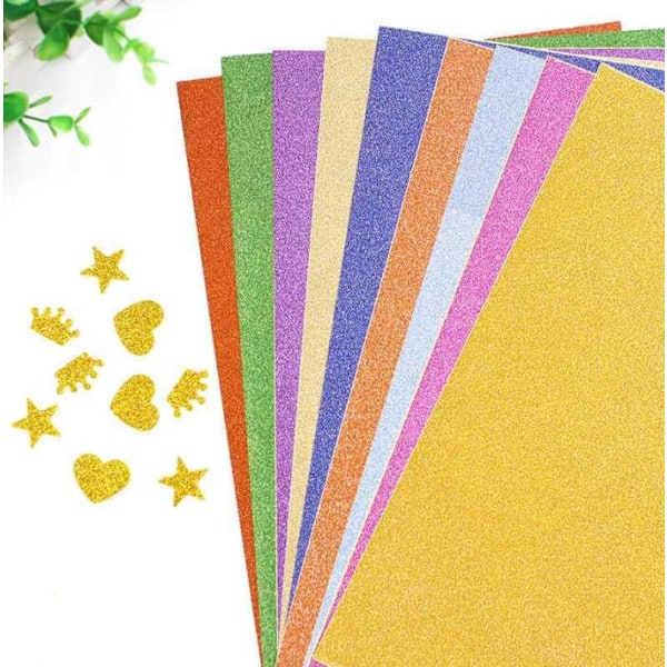 1 förpackning   10 ark  Glitter  Skumpapper 8\" x 11,6\"  - Assorterade