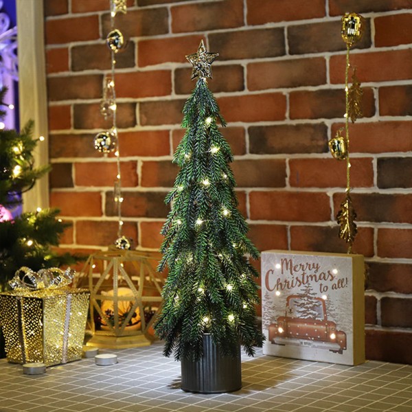 Flocking artificial Christmas tree, desktop cedar Christmas