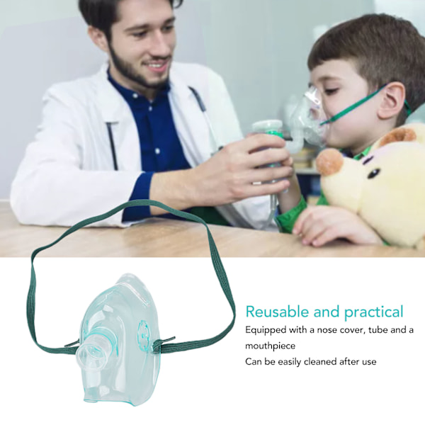 Näsgrimma, mjukt material böjd nässpets för andningshjälp, bekväm passform lätt slang, universalkoppling för nebulisatorer,